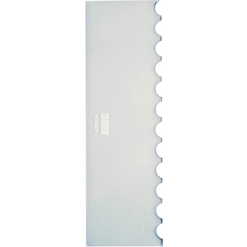 PME Ribbed Tall Patterned Edge Side Scraper for Cake Decorating, 10" Transparent