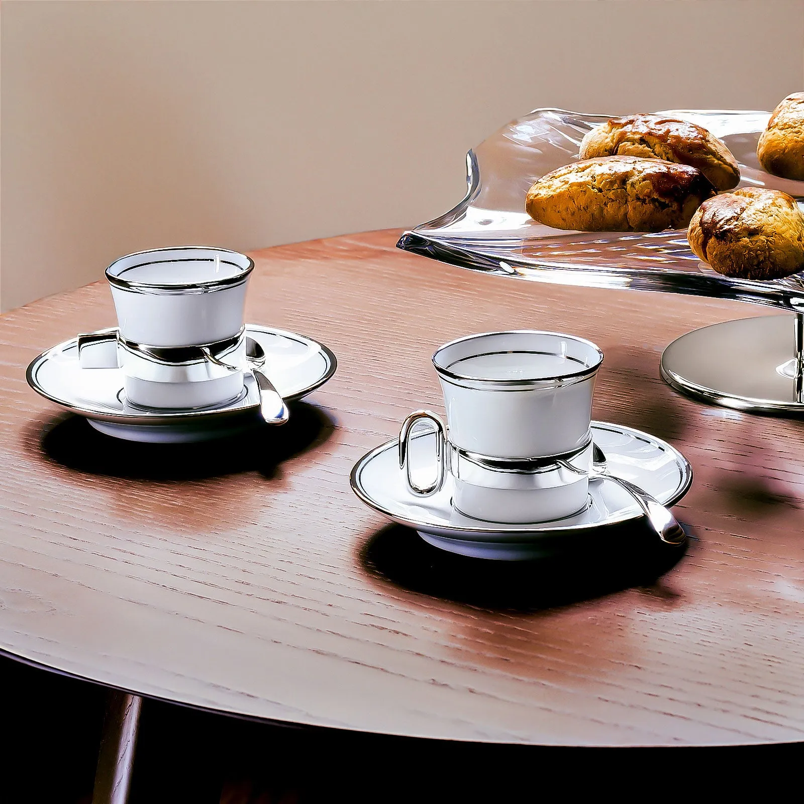 Porcelain Coffee Cup With Silver-plated Decoration