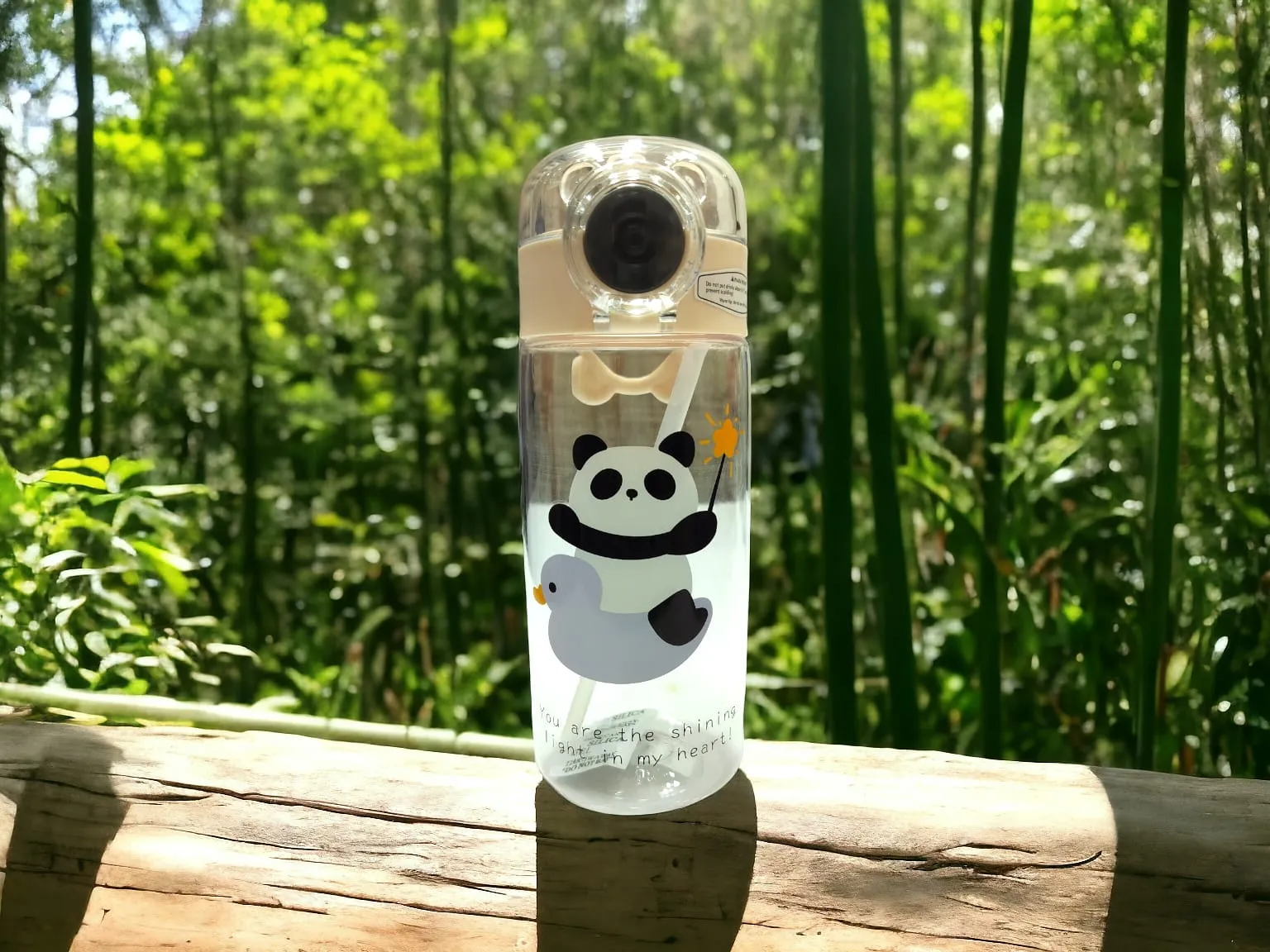 Printed Panda Theme Water Bottle.(600ml)