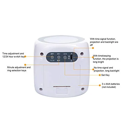 Projection Clock, LCD Clock, Celsius And Fahrenheit Temperatures Can Be Converted for Students Office Workers