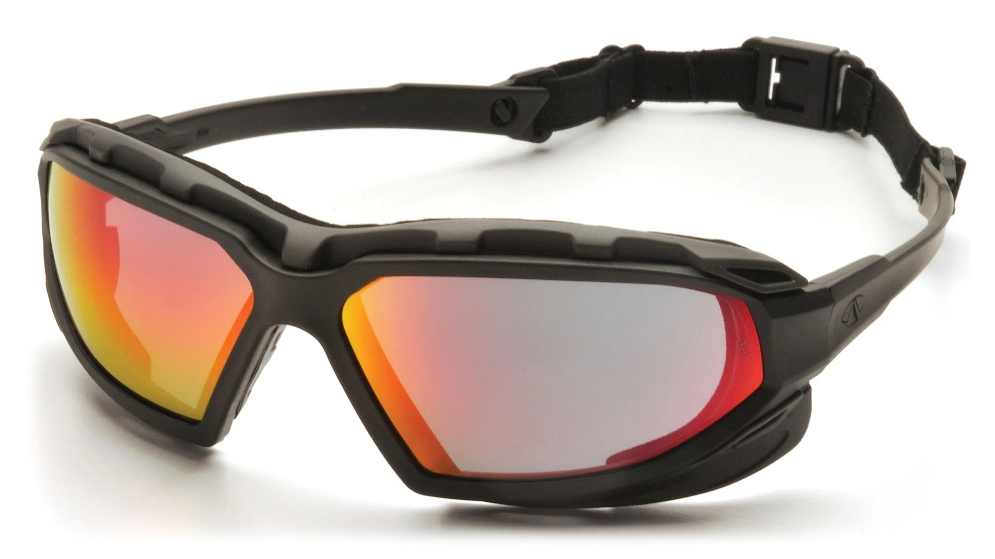 Pyramex SBG5055DT Highlander Plus™ Black-Gray Goggles W/ Sky Red Mirror Anti-Fog Lens (12 each)