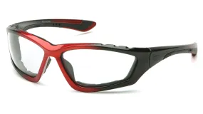 Pyramex SBR8710DTP Accurist Black/Red Safety Glasses W/ Clear Anti-Fog Lens (12 each)