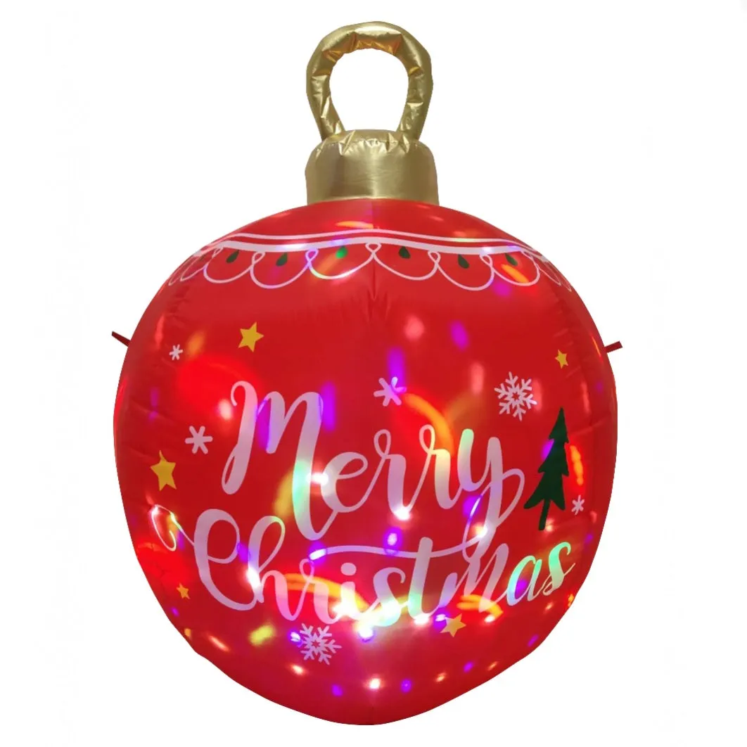 "Feliz Navidad" Ornament Spheres - 4FT Illuminated Inflatable