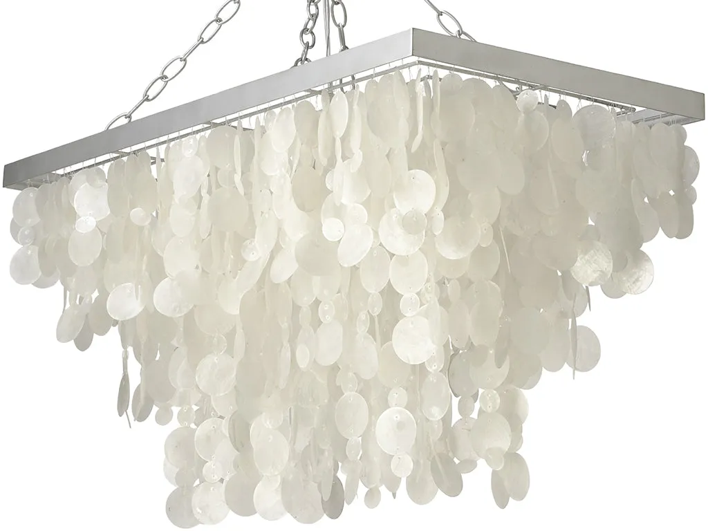 Rectangular Capiz Seashell Rain Drop Pendant Lamp