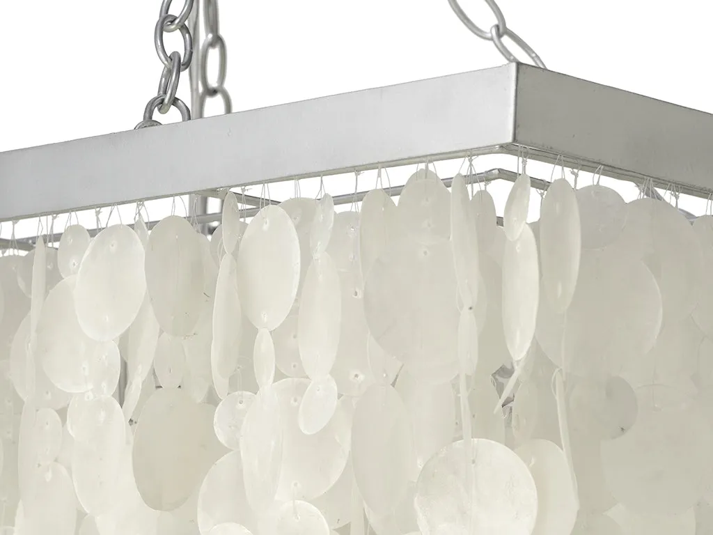 Rectangular Capiz Seashell Rain Drop Pendant Lamp