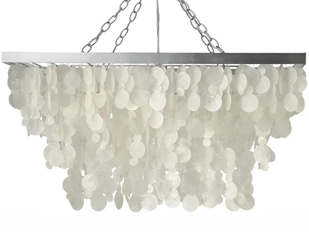 Rectangular Capiz Seashell Rain Drop Pendant Lamp