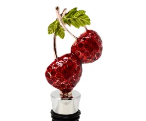 Red Cherries Bling Bottle Stopper