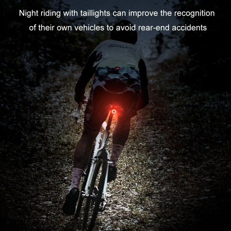 Round Bicycle Intelligent Induction Brake Taillight Night Riding Warning Light, Color: Dual Bracket Model