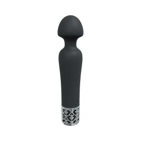 Royal Gems Scepter Silicone Rechargeable Vibrator Black