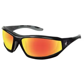 RP21R MCR Safety RP2 Series Safety Glasses, Fire Mirror Lens, Black Frame