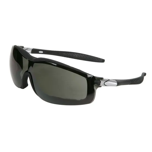 RT112AF MCR Safety RT1 Series Safety Glasses, Gray Lens, Nylon Silver Temple