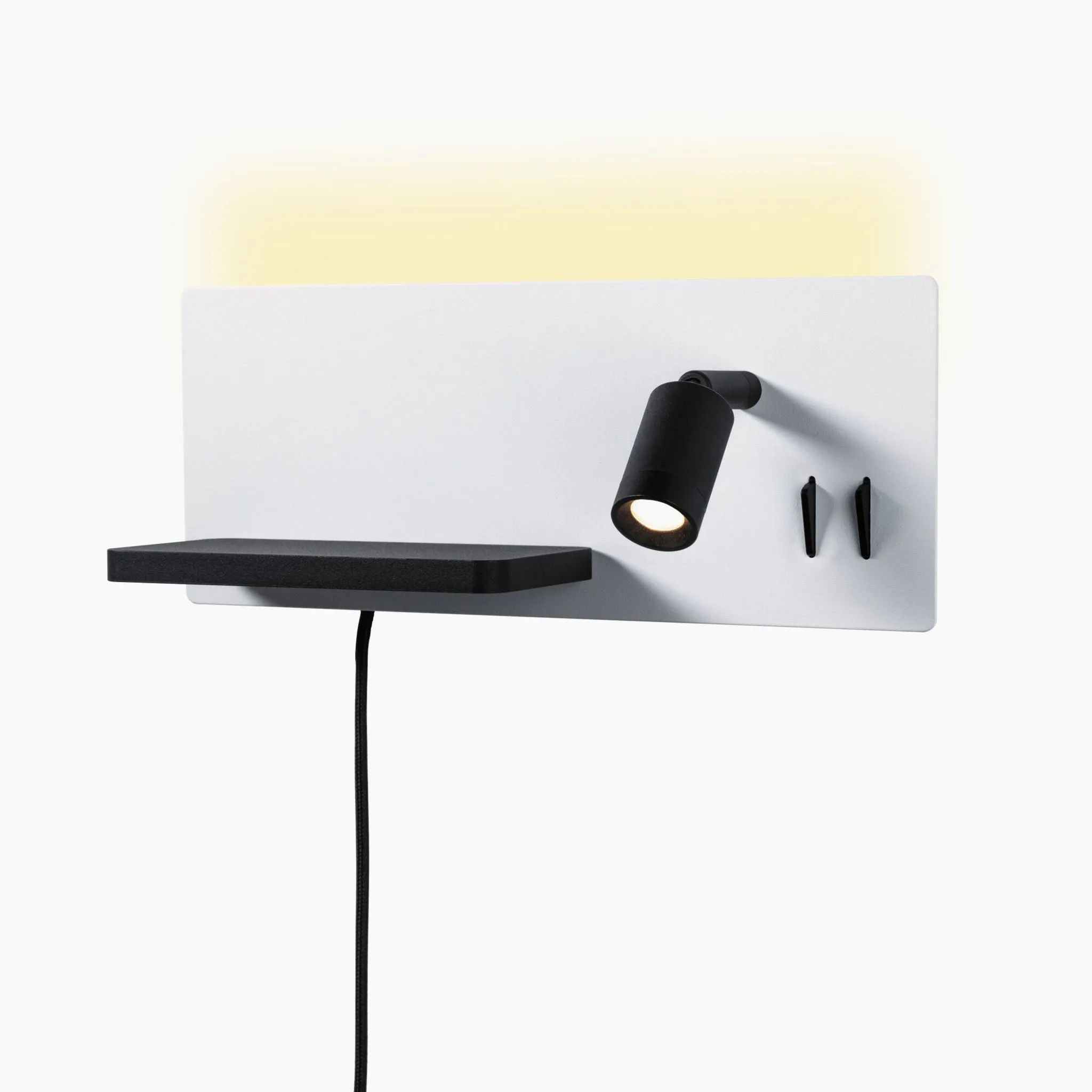 Serra 5.5W/2.6W LED Left Hand Wall Light with 3-Step Dim & USB Port in White & Black