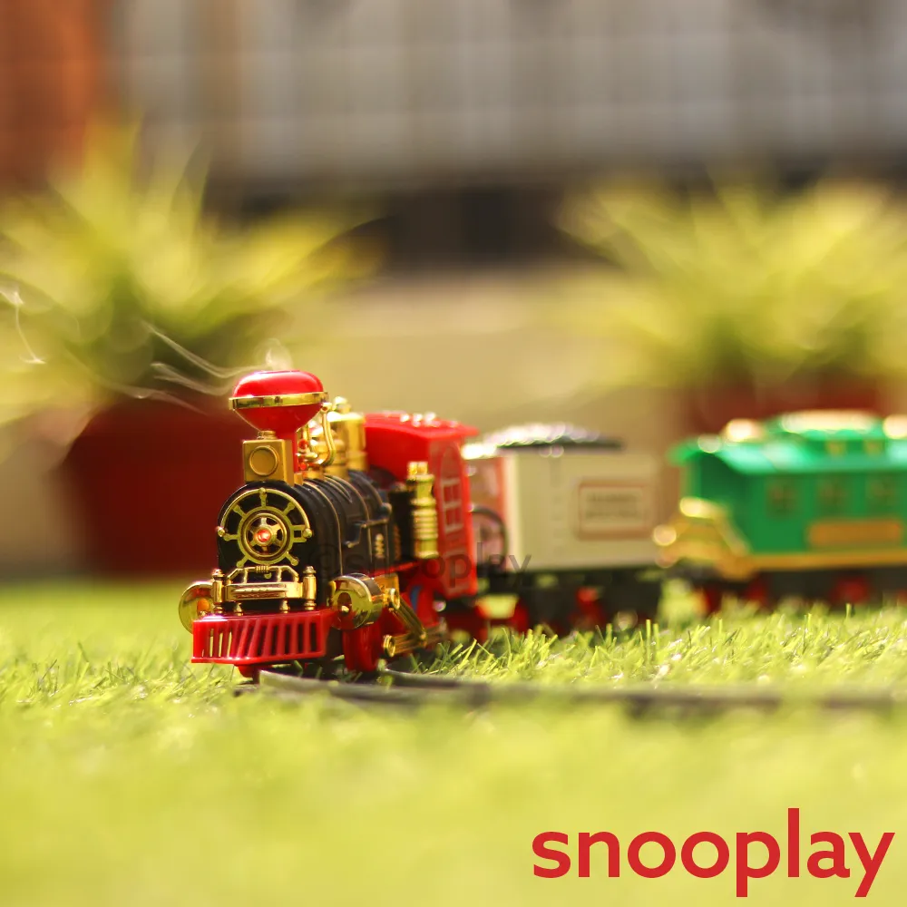 Smoke Engine Toy Train with Light & Sound (Battery Operated) - 12 pieces