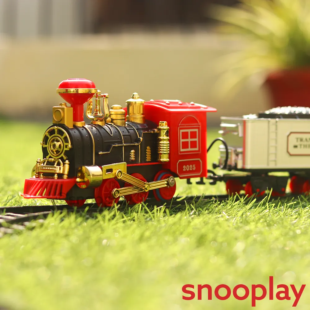 Smoke Engine Toy Train with Light & Sound (Battery Operated) - 12 pieces