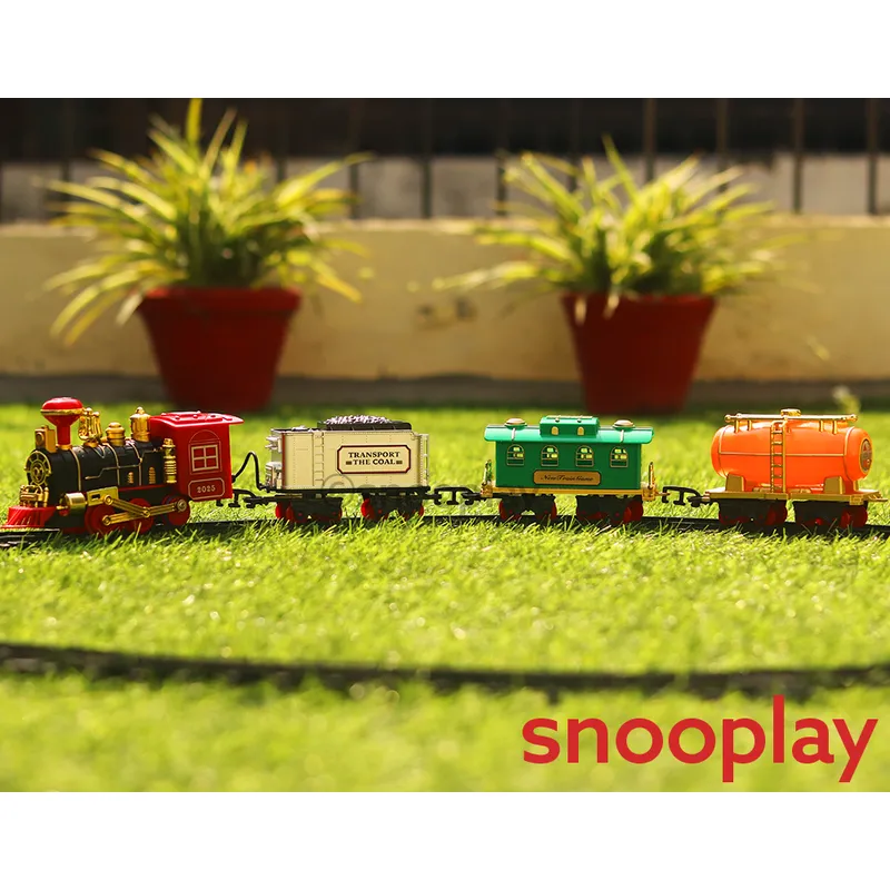 Smoke Engine Toy Train with Light & Sound (Battery Operated) - 12 pieces