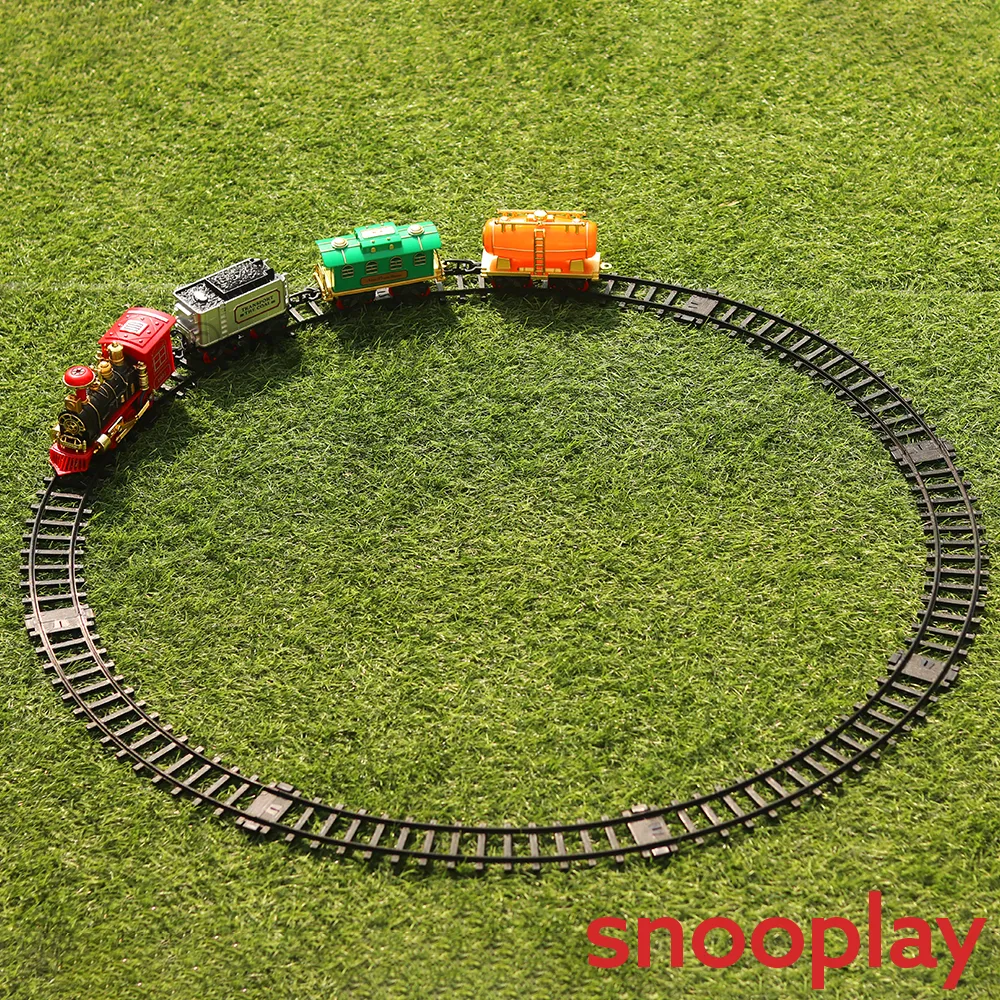 Smoke Engine Toy Train with Light & Sound (Battery Operated) - 12 pieces