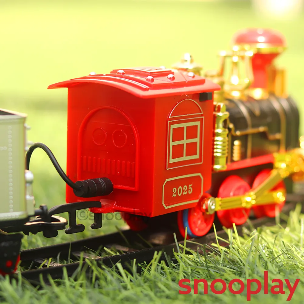 Smoke Engine Toy Train with Light & Sound (Battery Operated) - 12 pieces