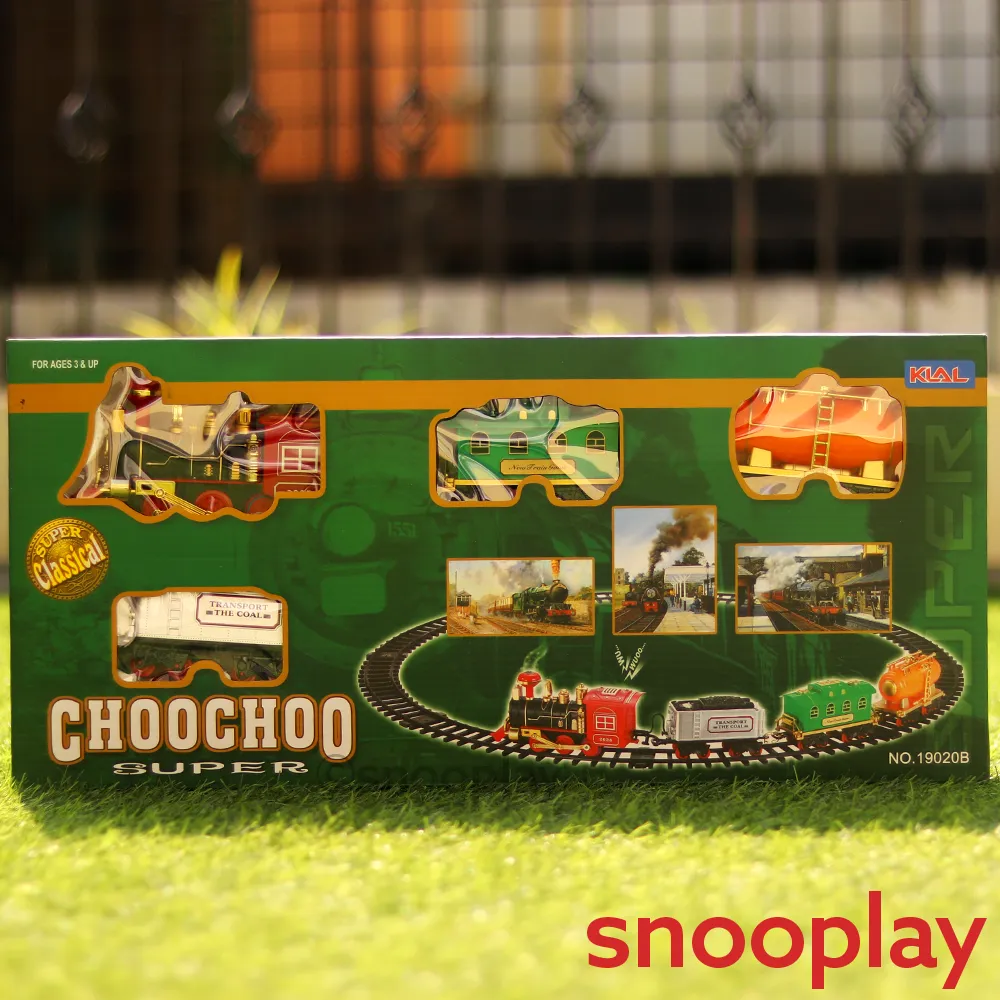 Smoke Engine Toy Train with Light & Sound (Battery Operated) - 12 pieces