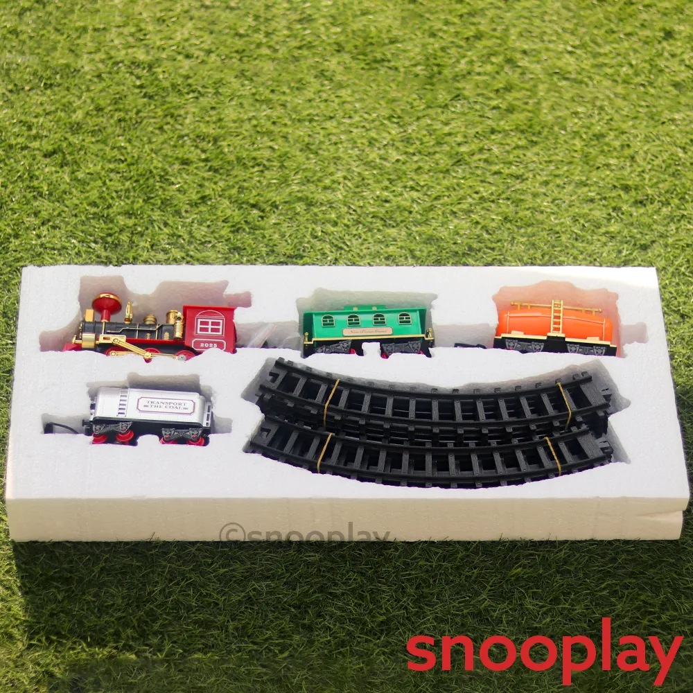 Smoke Engine Toy Train with Light & Sound (Battery Operated) - 12 pieces