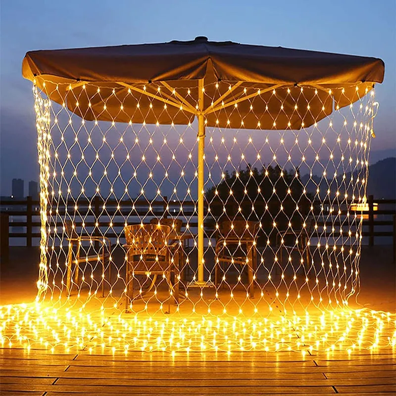 Solar LED Outdoor Net String Lights for Backyard Patio