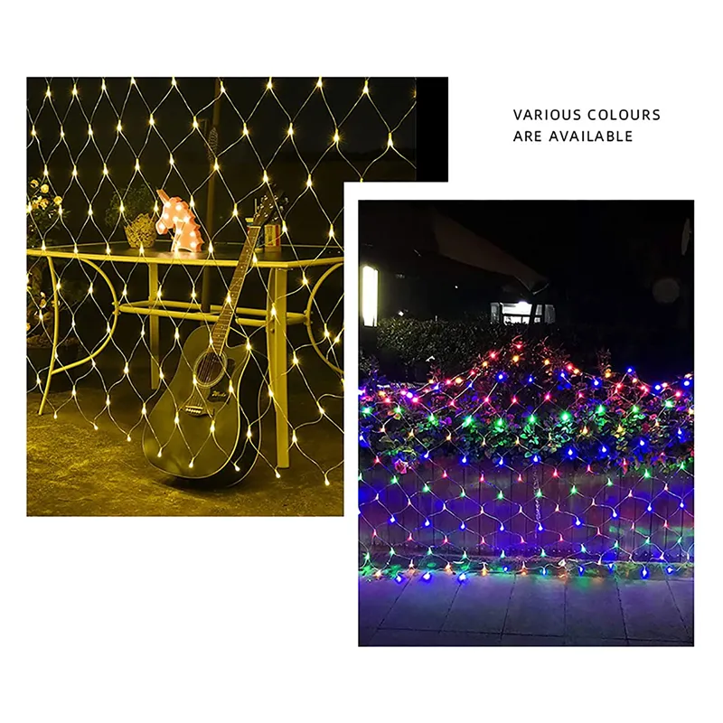 Solar LED Outdoor Net String Lights for Backyard Patio