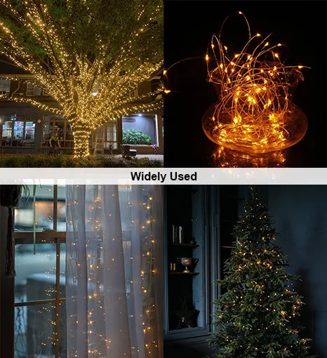 Solar Powered 200 LED 72ft Copper Wire Fairy Light 72' - 8 Light Modes