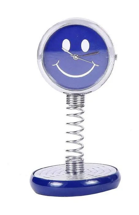 Spring Smiley Cute Unique Clock Stand for Home and Decor (Blue)