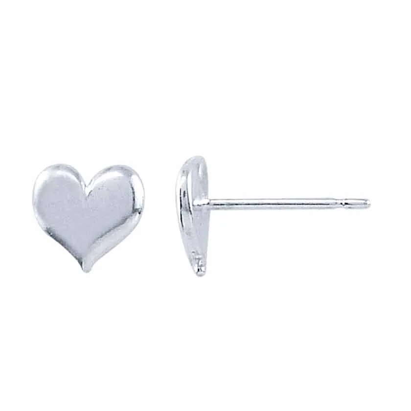 Sterling Heart Post Earrings