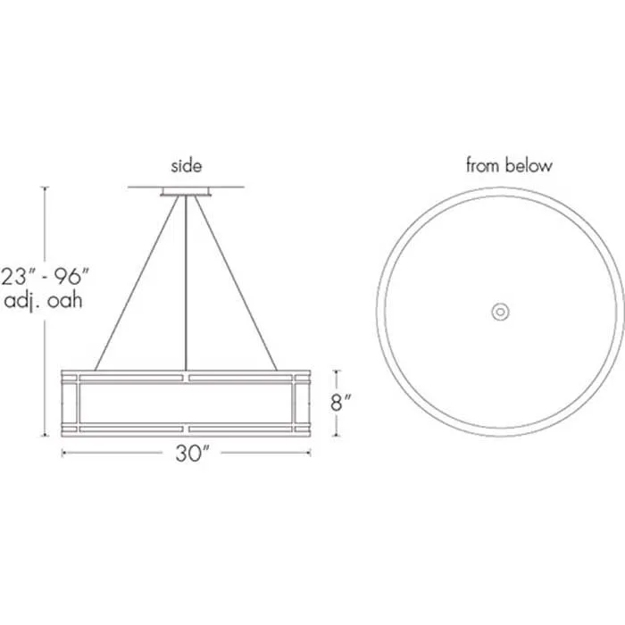 Tambour 13223-30-CH Indoor/Outdoor Cable Hung Pendant By Ultralights Lighting