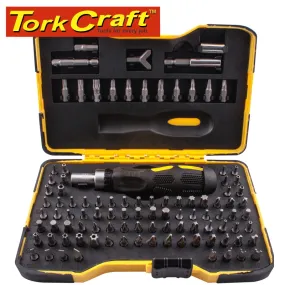 TORK CRAFT 101PC SCREWDRIVER INSERT BIT SET IN STORAGE CASE ALL BIT TYPES INCLU KT2573