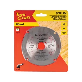 TORK CRAFT BLADE 4 TEETH 115MM X 22.23MM FOR WOOD ON ANGLE GRINDER