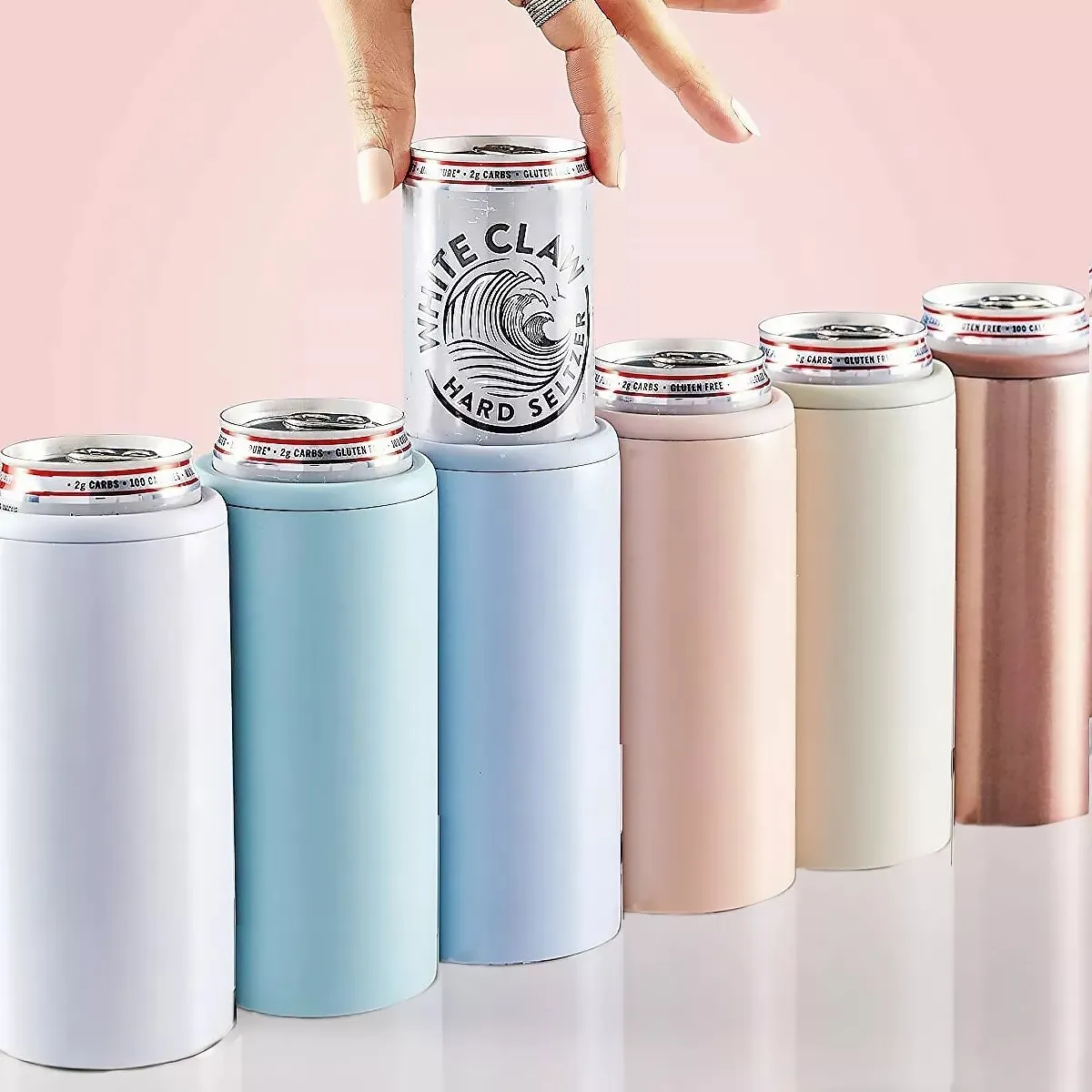 Triple Insulated Vacuum Stainless Steel 9-12 Hours 12 Oz Thin Can Cooler For Your Favorite Drink