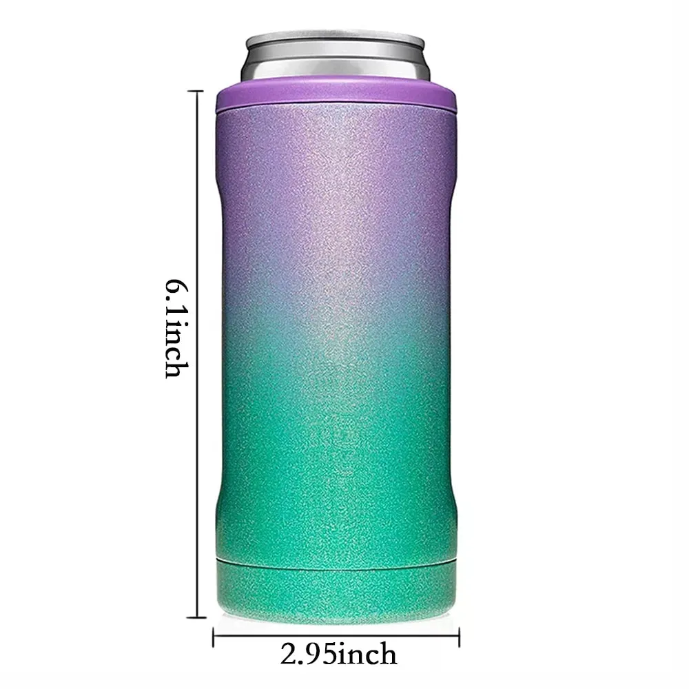 Triple Insulated Vacuum Stainless Steel 9-12 Hours 12 Oz Thin Can Cooler For Your Favorite Drink