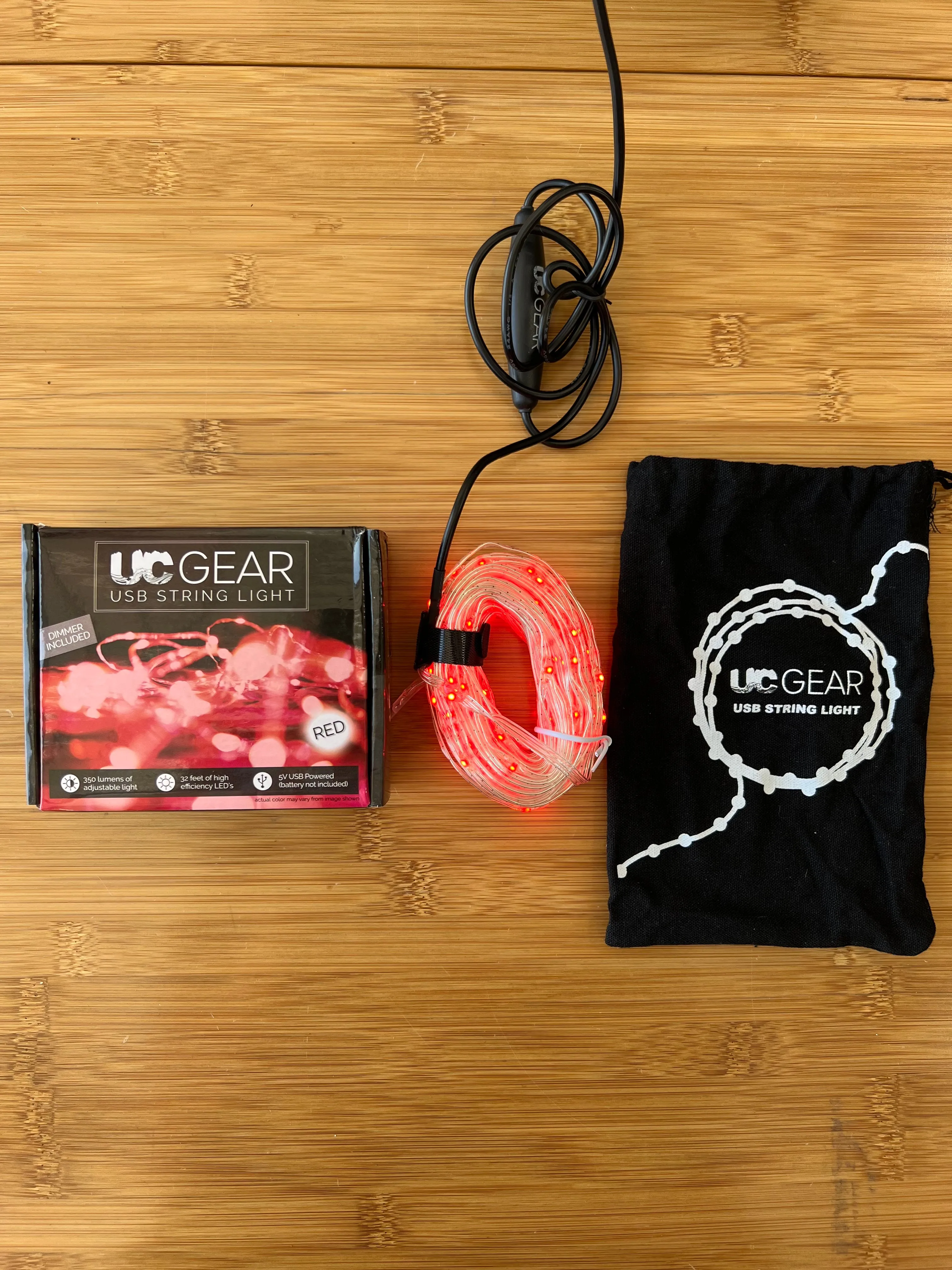 UC Gear LED String Lights 32' - Red