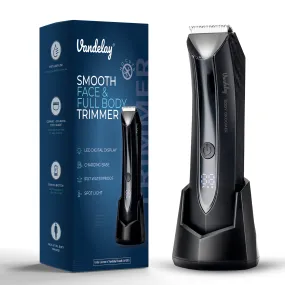 Vandelay Ultimate Men's Grooming Body Trimmer: Perfect for Private Area Shaving, Beard, and Pubic Hair Grooming - Waterproof, Cordless, LED Spotlight, 1.5 Hours Runtime, Wireless Charging, Sensitive Skin Technology, and No-Cut Ball Trimming