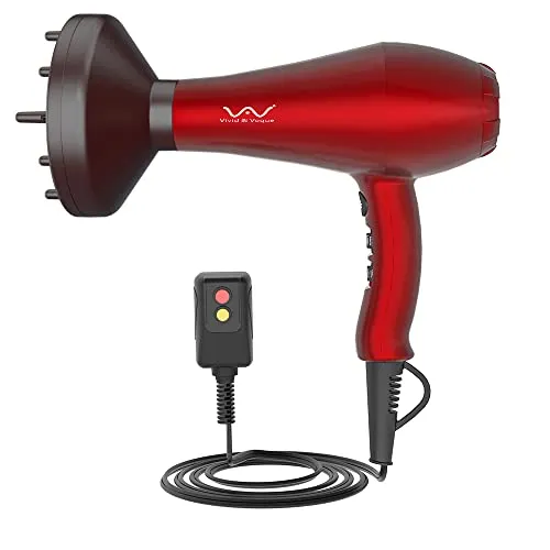 VAV Professional Ionic Hair Dryer, 1875W Far Infrared Blow Dryer, Lightweight Salon Hair Dryers, 2 Speed 3 Heating Settings with Diffuser & Concentrator & Comb Gift for Girls & Women