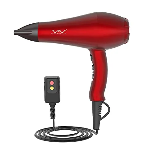 VAV Professional Ionic Hair Dryer, 1875W Far Infrared Blow Dryer, Lightweight Salon Hair Dryers, 2 Speed 3 Heating Settings with Diffuser & Concentrator & Comb Gift for Girls & Women