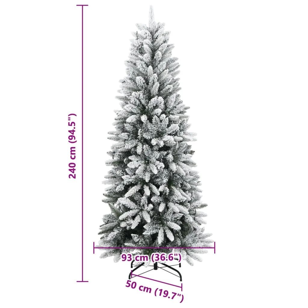 vidaXL Artificial Christmas Tree 300 LEDs and Flocked Snow 240 cm