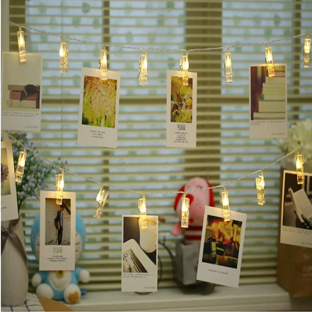 Warm White 20 LED Photo Clip String Light for Diwali and Christmas, Birthday Decoration