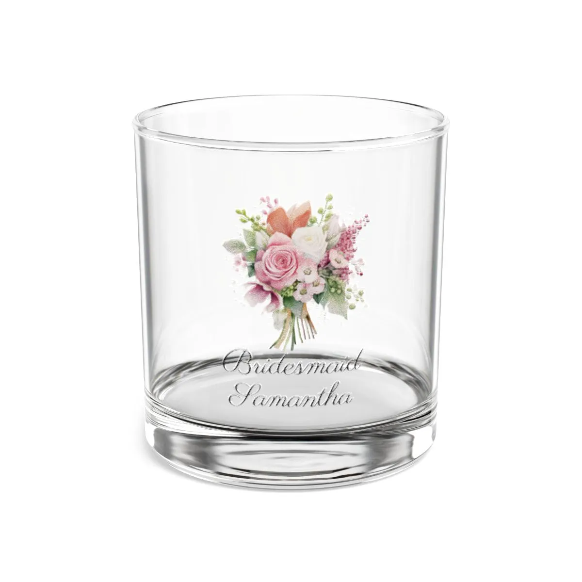 Wedding Bouquets Flower Personalised Floral Bouquet Wine Glass, Stemless Wine Glass, Whiskey Glass, Rocks Glass