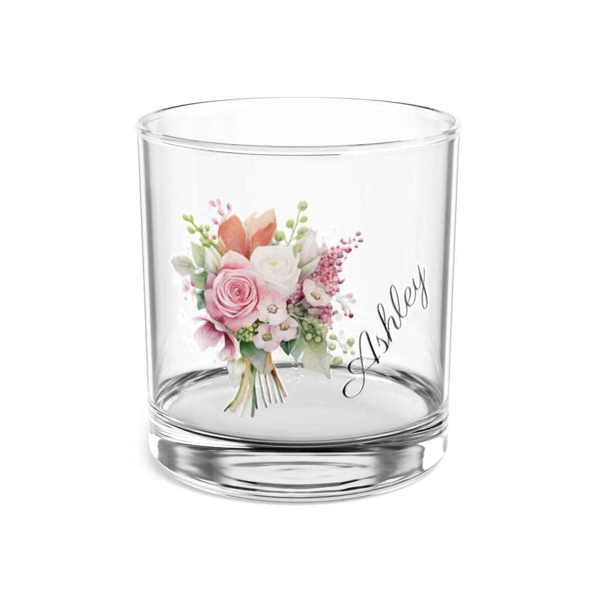 Wedding Bouquets Flower Personalised Floral Bouquet Wine Glass, Stemless Wine Glass, Whiskey Glass, Rocks Glass