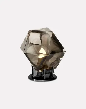 Welles Smoked Glass and Steel Desk Lamp