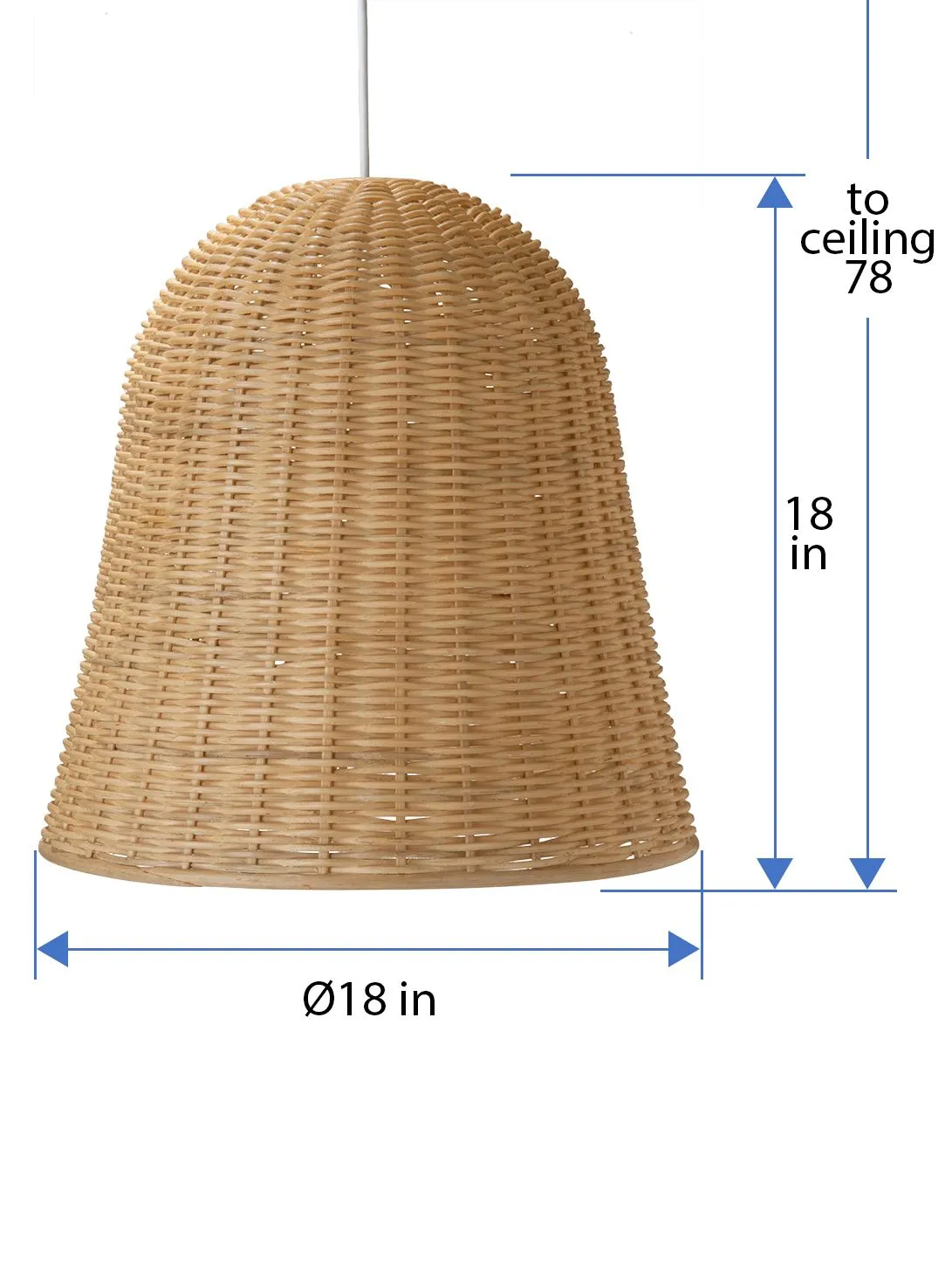 Wicker Bell Pendant Lamp